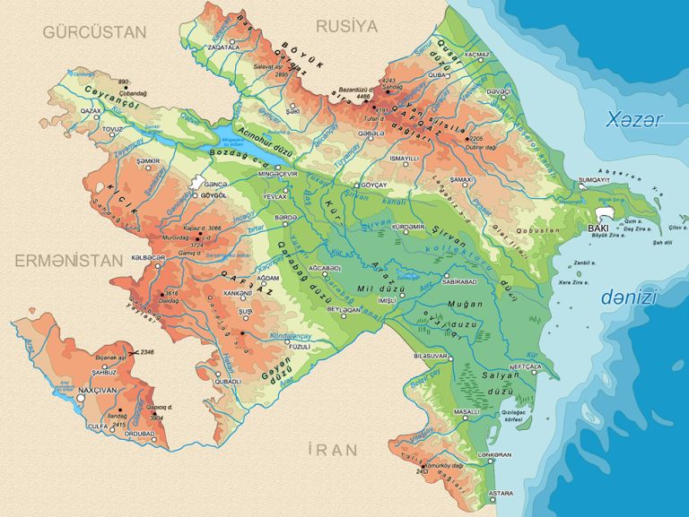 Azərbaycanın Xəritəsi : Coğrafi Xüsusiyyətlər və Geosiyasi Əhəmiyyət