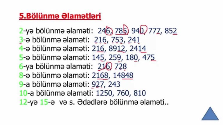 Bölünmə Əlamətləri: Əsas Mahiyyəti, Misallar