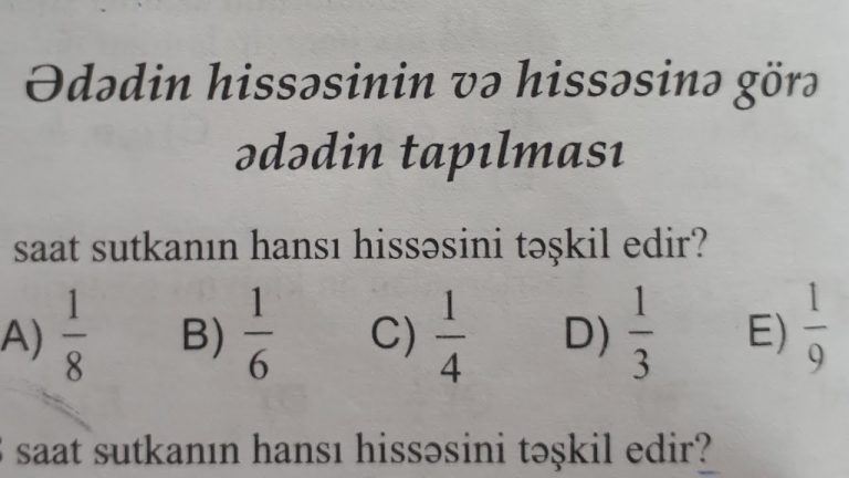 Hissəsinə Görə Ədədin Tapılması: Riyazi Düsturlar, Proporsiya Metodu