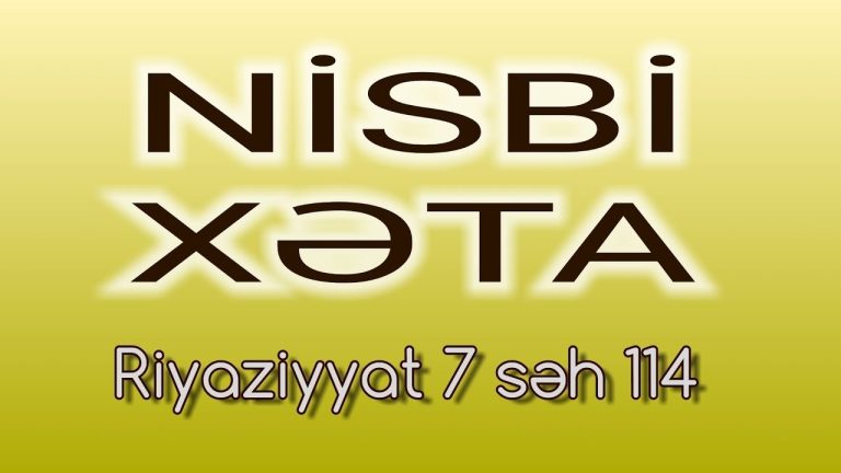 Riyazi Xəta: Sistematik, Təsadüfi Xətalar