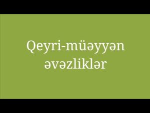 Qeyri-Müəyyən Əvəzliklər: Xarakteristikası, Dilçilik Aspekti